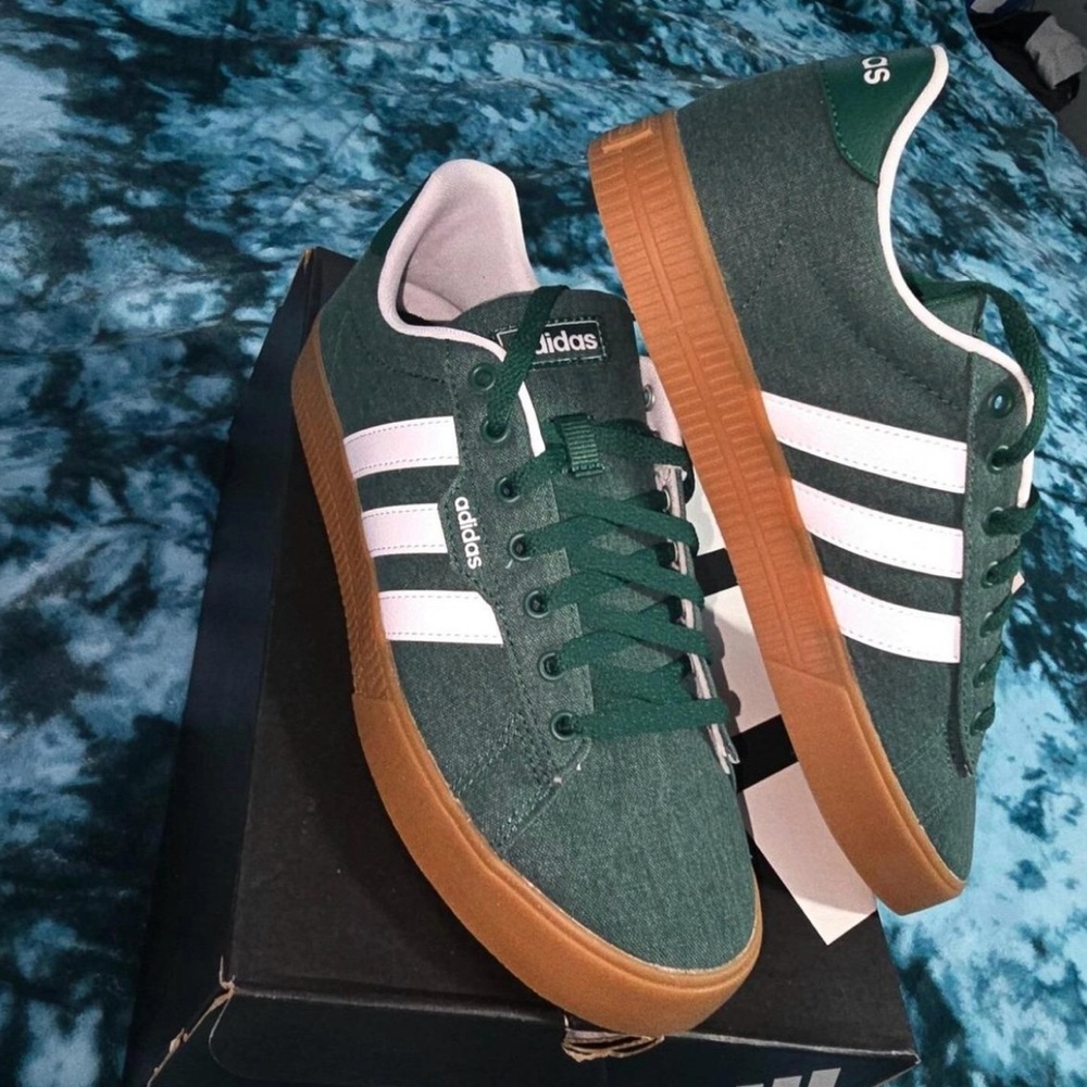 Adidas Black and White Sneakers with Gum Sole
